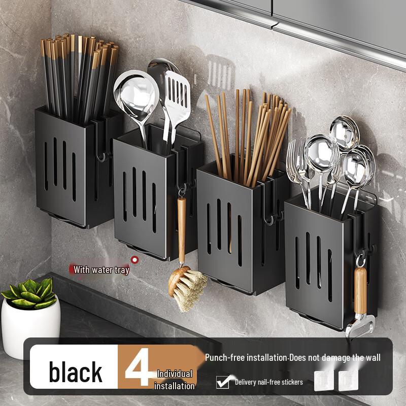 Wall-Mounted Draining Chopstick Holder