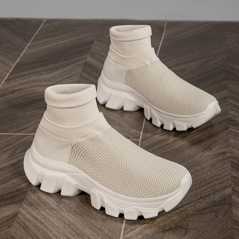 Fashion Knit Men Casual Sneakers Comfortable Socks Walking Shoes Couple Comfortable Outdoor Wear-resistant Trainer Running Shoes