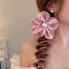 High Elastic Flower Ponytail Head Rope Spiral Coil Hair Bands Fashion Head Rope Ponytail  Girls