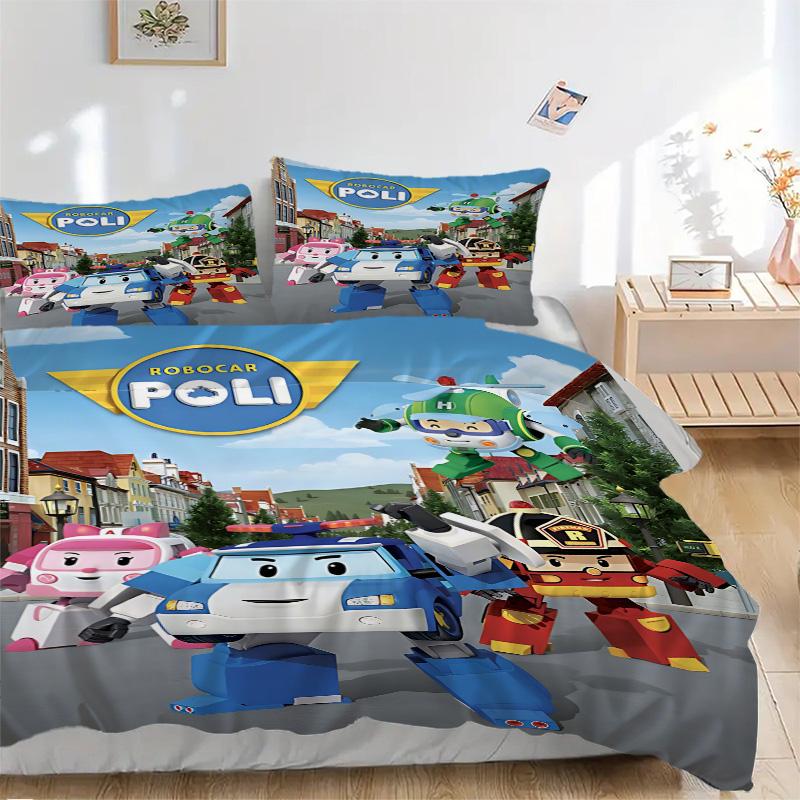 Robotic Car Adventure Print 3Pcs Bedding Setduvet Cover With 2 Bedropillowcase Home Birthday Gift
