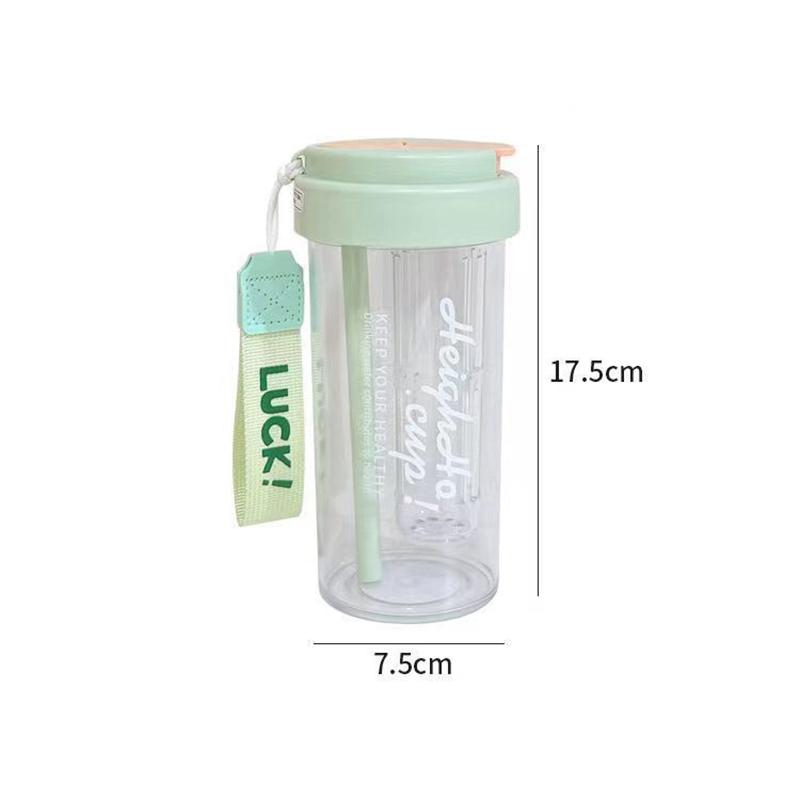 600Ml Water Cup Handy Cup Sports Water Bottle Food Grade Material Tea Partition Water Cup Female Straw Cup Summer Portable
