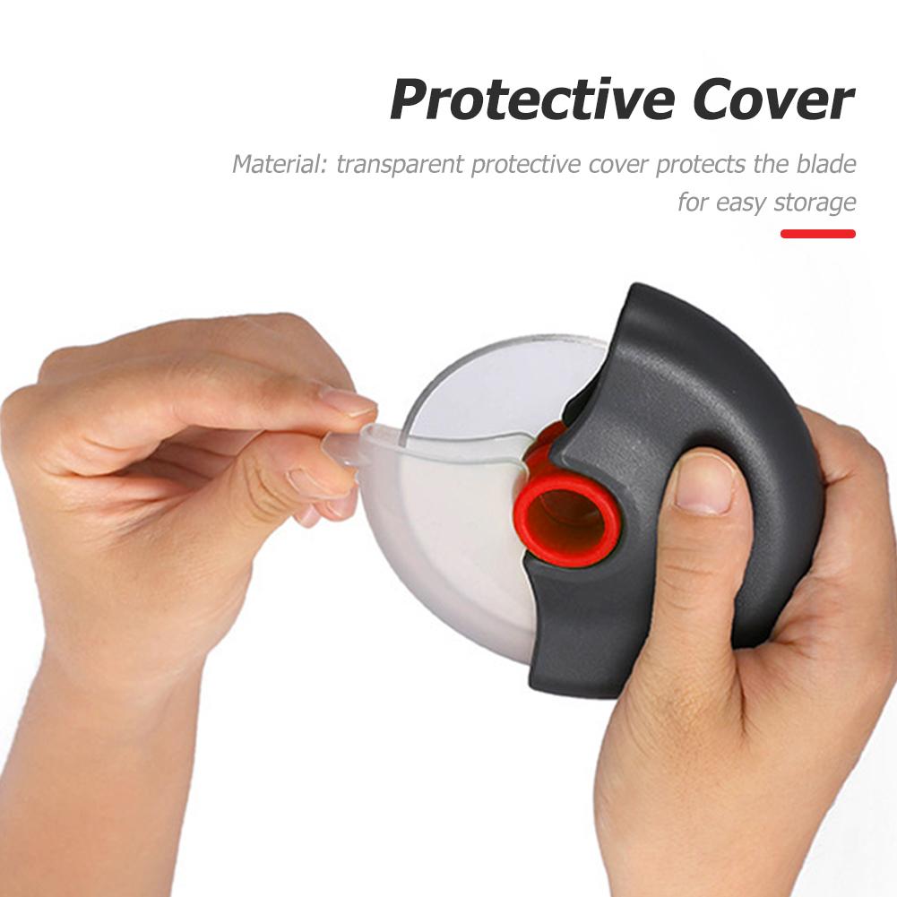 Stainless Steel Dough Pizza Slicer Cutter with Lid Roulette Roller Pizza Knife Non-slip Handle Washable for Kitchen Baking Tools