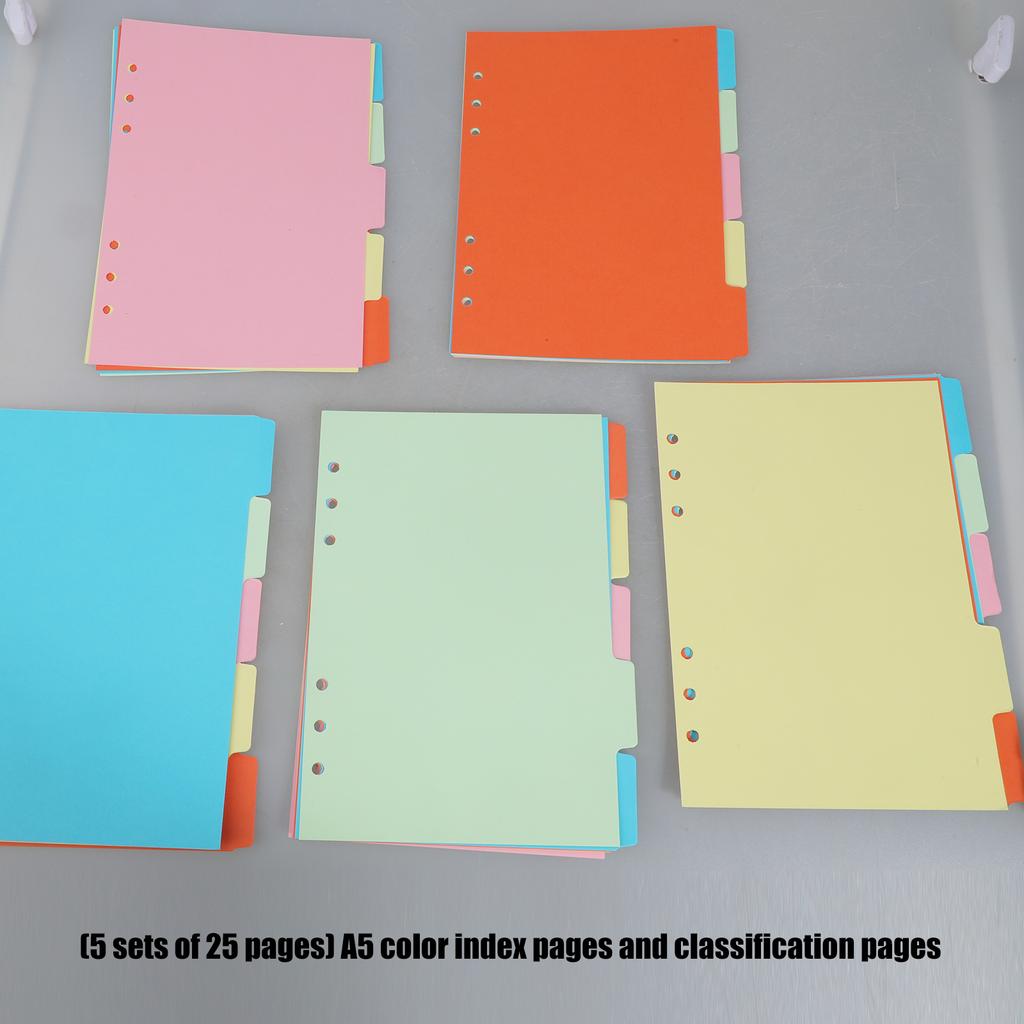 5 Color A5 Index Dividers With Color Coded Tabs For Planners Organizers School Office Use Durable ABS Material