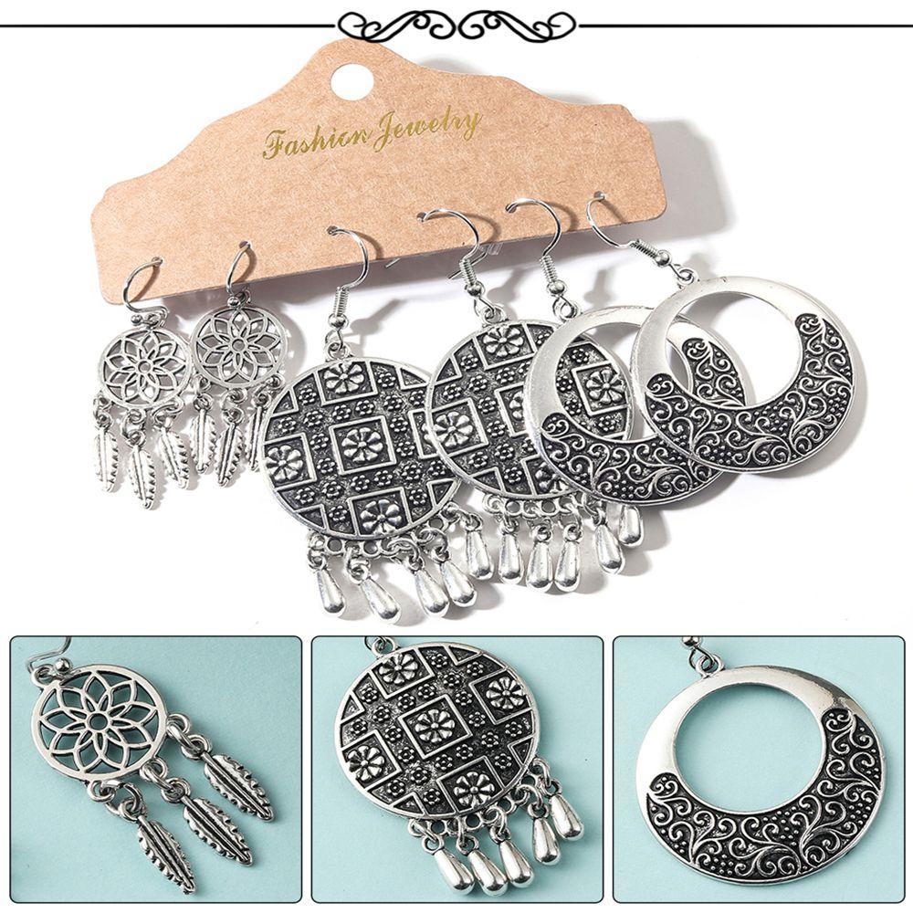 Аксессуары Бохо Украшения Мода Крылья Лист Этнический Набор Серег Круг Кисточка Геометрические Подвески