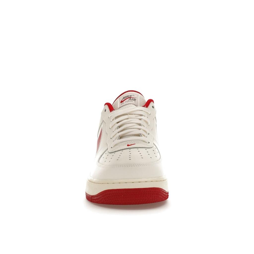 Nike Air Force 1 07 Sail Gym Red Embroidered Swoosh Unisex Sneakers Cream Coconut-Milk Flat-Pewter FV0392-101