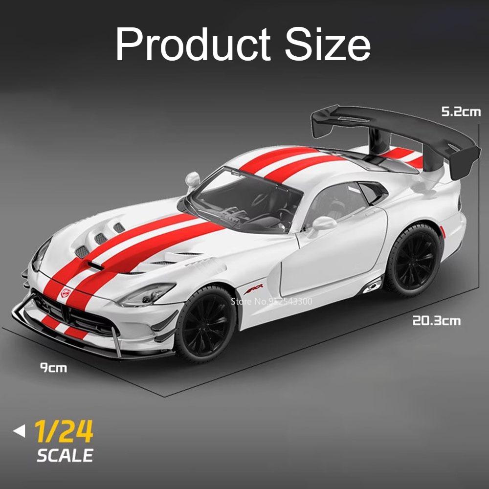 1:24 Viper Hellcat Спортивный Автомобиль Модель Игрушка Сплав Литье под Давлением Звук Свет Оттяжка Колесо Рулевое Управление Гоночные Автомобили Модели Дисплей Украшения