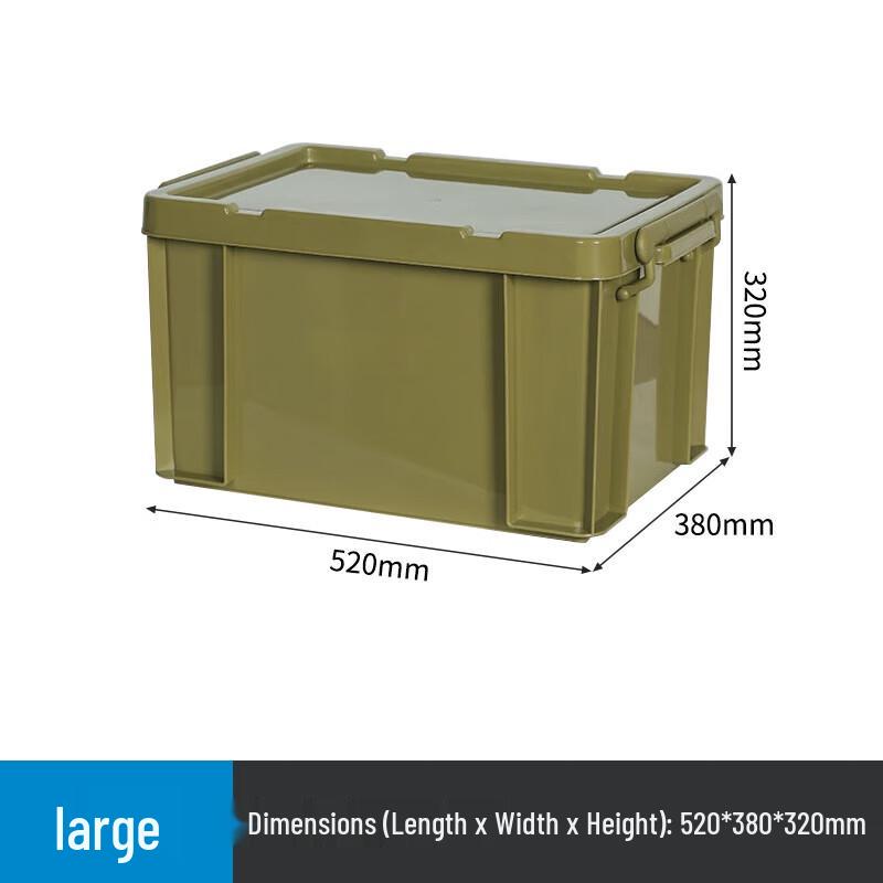 Yishunda Military Green Plastic Storage Box with Lid