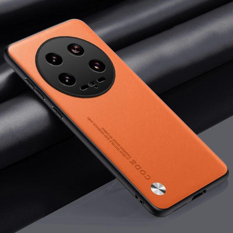 Luxury PU Leather Case For Xiaomi 14 Ultra Back Cover Matte Silicone Full Protection Phone Case For Xiaomi Mi 14 Pro 5G Mi14