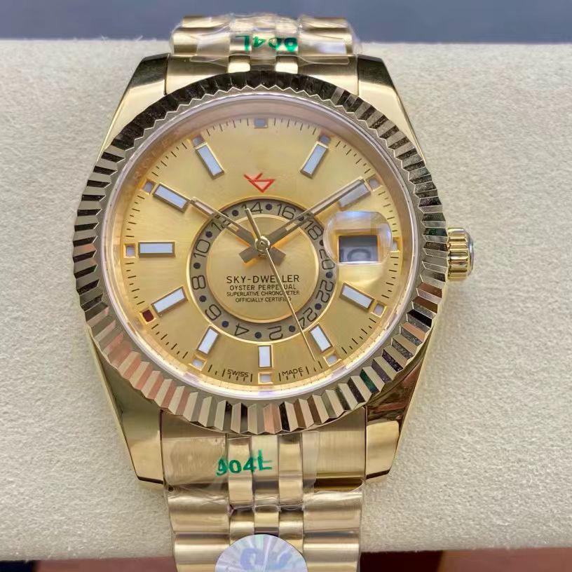 Мужские классические автоматические часы Laojia Tianxingzhe с двумя часовыми поясами и пятизвеньевым браслетом