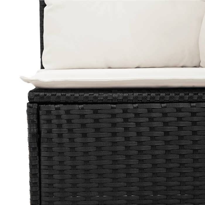 VidaXL Salon de Jardin avec Coussins 13 pcs, Canapés de Terrasse, Ensemble de Meubles de Patio, Mobilier d'Extérieur, Noir 3226588