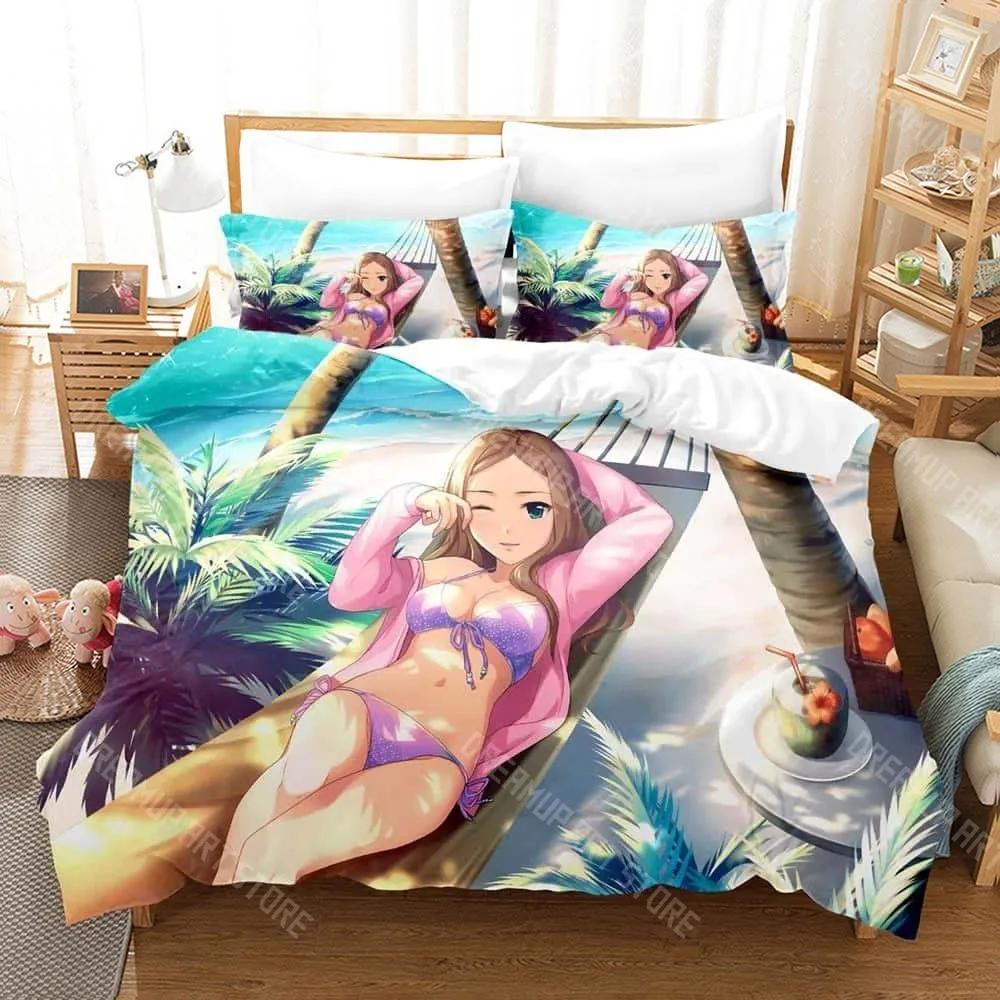 3D Print IDOLM@STER Cinderella Girls Starlight Stage Bedding Set 3D Printed Anime Three-piece Set Adult Boys Bedroom Duvet