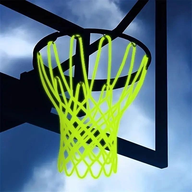 50CM Standard Luminous Basketball Net Green Fluorescent Basketball Net Self Luminous Children's Basketball Frame Net 1PC