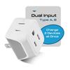 Адаптер для путешествий на Филиппинах от Ceptics American, 3-контактный, поляризованный, 2-полюсный, тип A, двойной вход, сверхкомпактный, идеально подходит для мобильных планшетов и камер