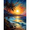 5d DIY Diamond Painting Cross Stitch Painted Seaside Sunset Scenery Diamond Embroidery Mosaic Full Round Drill Home Decor