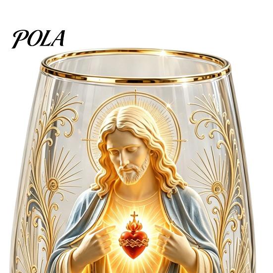 Высококачественная стеклянная посуда Кружка Faith, Прозрачная кружка без свинца, с религиозной тематикой, Позолоченные края, Стильная, Детализированная, Христианская