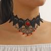 Fashion Personality Retro Black Lace Gothic Clavicle Necklace Female Exaggerated Lace Necklace Female