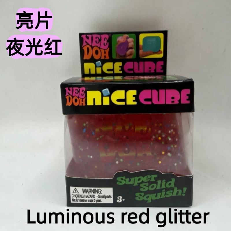 Новый Schylling Needoh Nice Cube Сквиши Игрушка-антистресс Светящаяся в темноте Медленный отскок Сенсорная Блестящая Снятие напряжения для взрослых Подарки