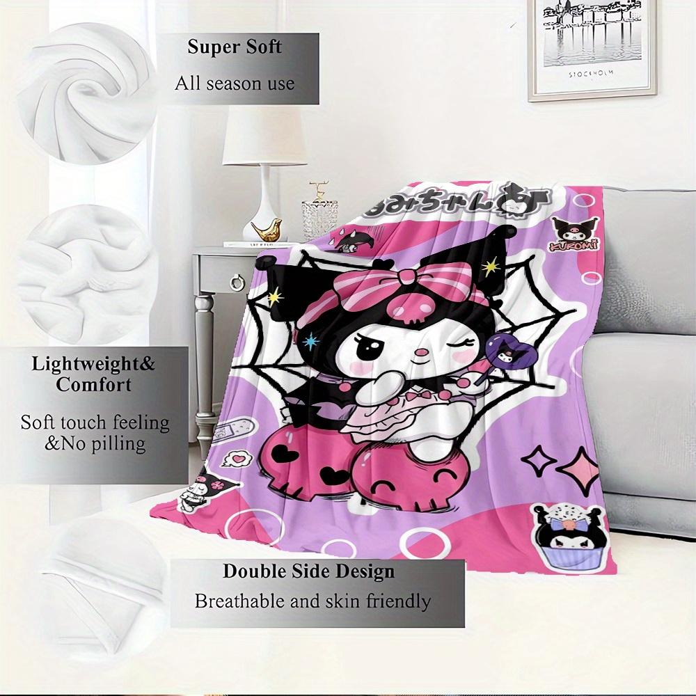 1pc Kuromi Halloween themed home decor blanket - Seasonal universal cozy washable gift for all ages, suitable for all families, multiple siz