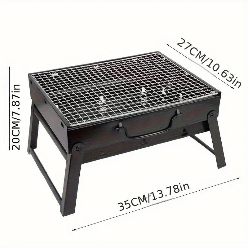 2026New Portable BBQ Charcoal Grill Stainless Steel Small Mini BBQ Tool Kit Outdoor Cooking Camping Picnic Beach Portable BBQ