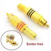 Gold Plated RCA Connector Plug Audio Male Connector Solder-free RCA Male To Cabling