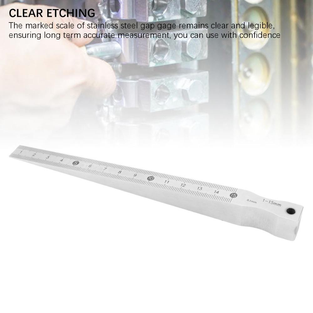 Stainless Steel Taper Gauge 1-15mm Range Gap Measurement Tool Wedge Feeler Gauge Automotive Repair