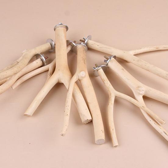 Parrot Perch Stand Y-Shaped Wood Birds Cage Parakeets Cockatiels Conures Macaws Finches Lovebirds Paw Grinding Climbing Standing Branch Pet Supplies