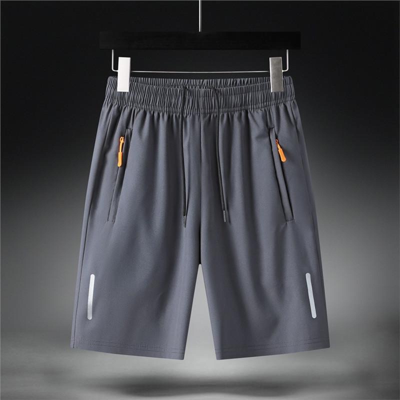 Men Summer Ice Silk Shorts With Elastic Waistband For Casual Leisure And Sports