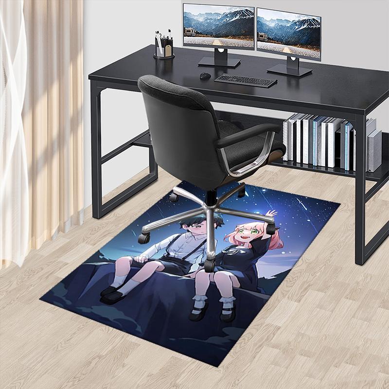 1pc Anime Cartoon Design Office Chair Mat - Seasonal Gift, Suitable for Home Decor, Living Room, Bedroom, Game Room & Dormitory Carpet (Kawaii Charact