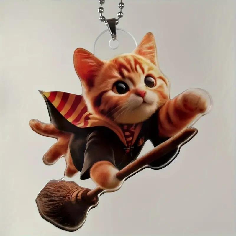 New Cute Cat Acrylic Material Flat 2D Car Pendant, Backpack Accessories, Home Decoration