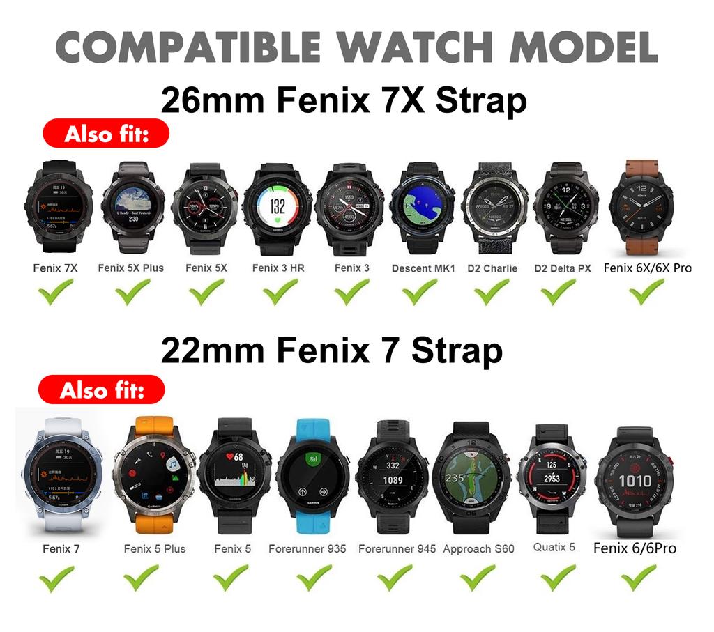 22 26mm QuickFit Silicone Strap for Garmin Fenix 7 7X 6 6X Pro 5 5X Plus Smart Watch Band Sports Breathable Bracelet for Fenix 7