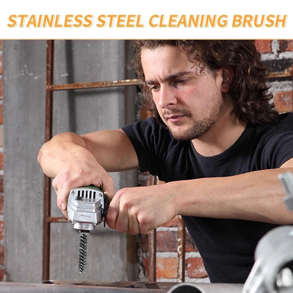 1/6 шт. со стальной щетиной и ручкой, щетка для чистки отверстий из нержавеющей стали для дрели, ударного шуруповерта