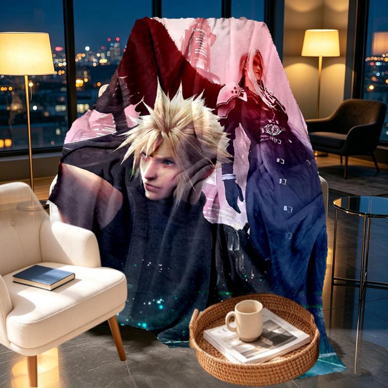 Final Fantasy Print Blanket - Soft & Comfortable, for Bedroom, Travel, Sofa, Home Decoration - Birthday Christmas Gift for Friend