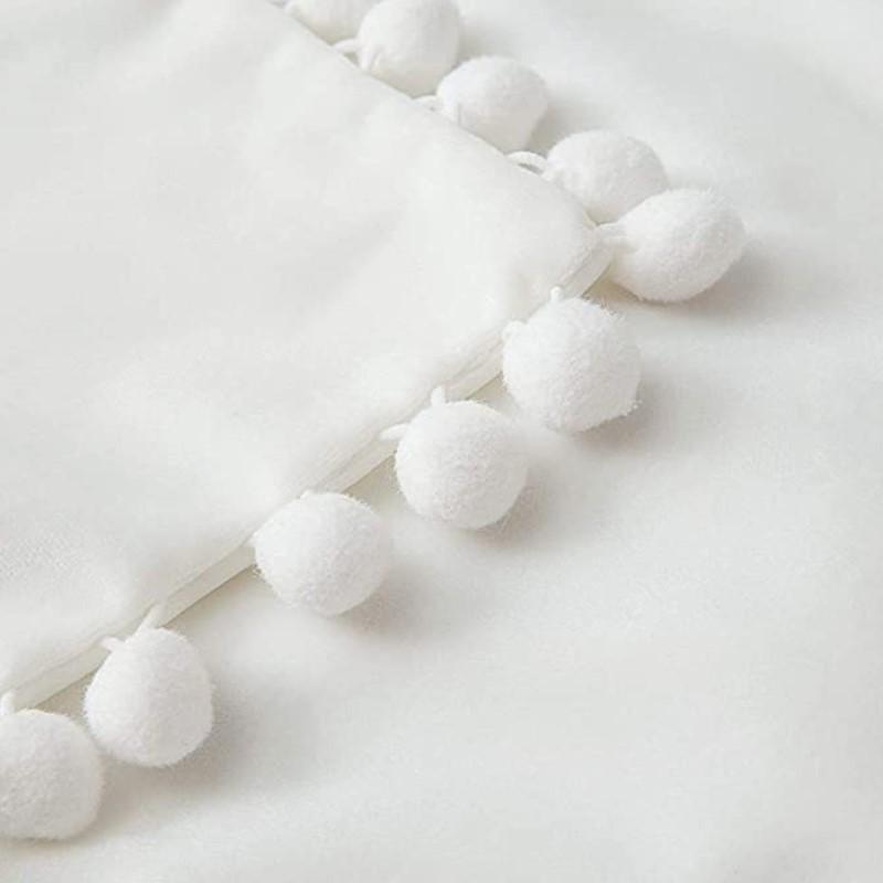 Белый Помпон Наволочка Декоративная Однотонный Вельвет 30x50см 45x45см 50x50см Бохо Декоративные Наволочки Чехол для Подушки Cuscini Divano