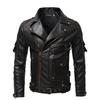 Men's Autumn and Winter Personalized Leather Jacket Slim Fit Multi Pocket Zipper Jacket