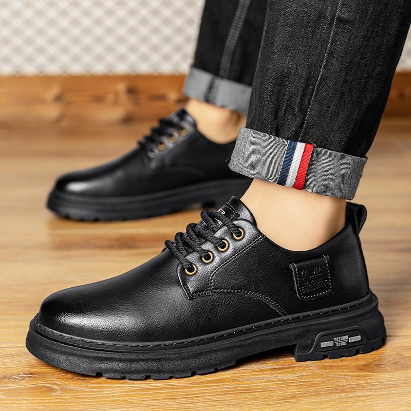 Модные кожаные мужские повседневные туфли на шнуровке из кожи класса люкс мужские оксфорды деловые британские туфли черного цвета для отдыха