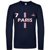 Children's T-shirt - Pa - Paris - Long Sleeves - 100% Cotton - Navy Blue
