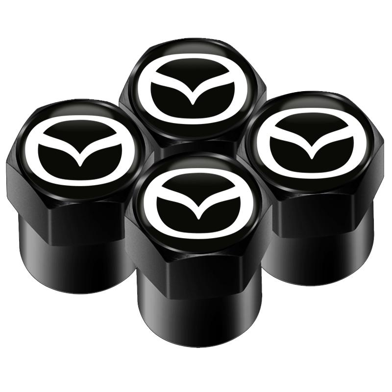 For Mazda CX3 CX-5 CX5 CX7 CX9 MX5 Axela ATENZA Accessories Car Tire Wheel Valve Caps Cover + Suede Car Key Chain Ring Keychain h2