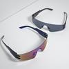 2 шт. безободковых очков-оберток для женщин в панк-стиле, футуристические, с цветными линзами, Y2K, с плоским верхом, переливающиеся модные очки для мужчин