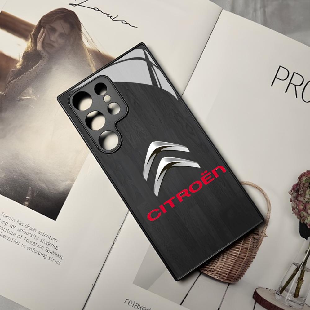Fashion Sports Car Citroen Phone Case For Samsung Galaxy S24 S23 S22 S20 S21 Note20 Ultra Plus Fe Colored Silver Cover