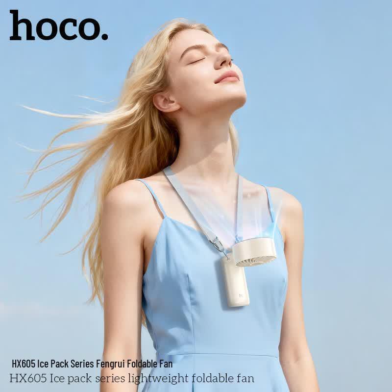 HOCO. HX605 Складной портативный вентилятор с ледяным компрессом 3-в-1