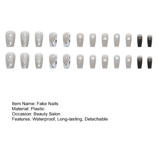 24 шт накладные ногти градиент цвета DIY водостойкие зима осень темперамент маникюр наклейки для маникюрного салона