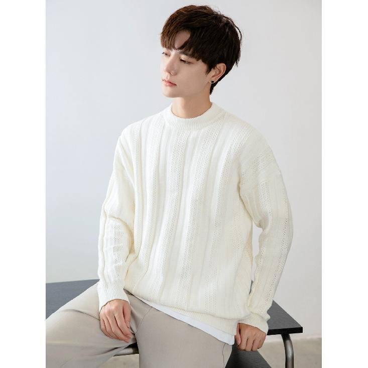 Круглый ворот свитера Мужская мода бренд красивая осень и зима майка новые мужские изящные облегающие топы