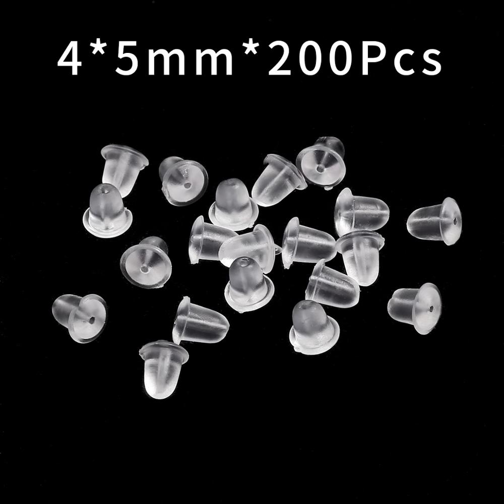 200pcs/lot Rubber Earring Back Silicone Round Ear Plug Blocked Caps Earrings Back Stoppers For DIY Earring Jewelry Making 2031