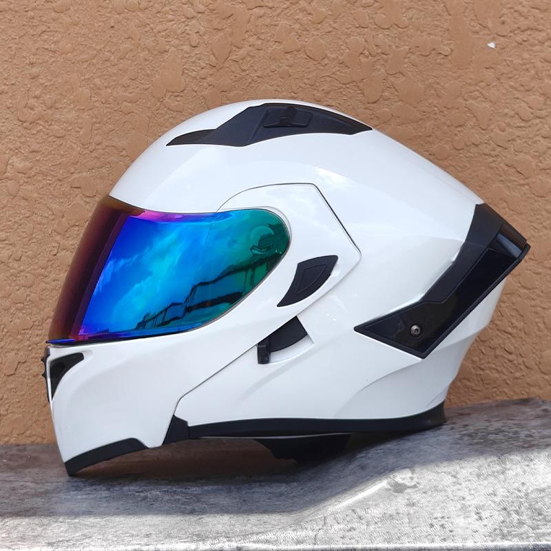 New Motorcycle Helmet Men's Face Helmet Women's Locomotive Full Helmet Summer Double Lens Universal In All Seasons