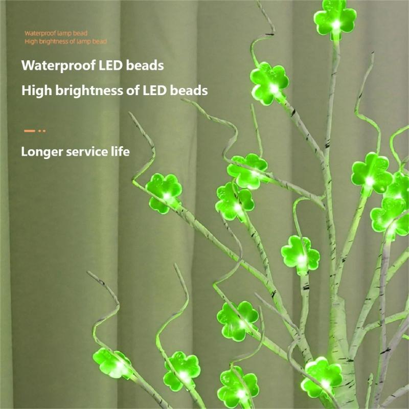 Plastic LED Shamrock Tree Decoration Light for Patrick's Festival Event Safe Design Easy Assembly Child Friendly