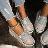 Fashion Brand Design Glitter Bowknot Loafers Women 2025 Summer Comfort Soft Sole Slip On Casual Shoes Luxury Sequin Cloth Sneakers