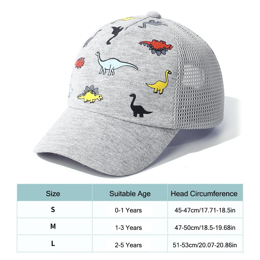 Adjustable Toddler Baseball Hat Dinosaur Printed Mesh Baseball Hat  for Boys Girls