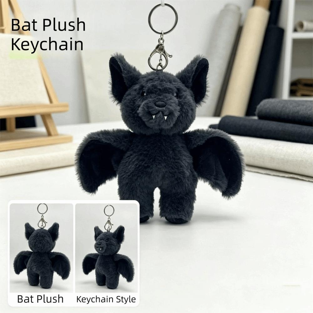 Gothic Bat Stuffed Animal Keychain Soft Bat Plush Keyring Bat Plush Keychain Christmas Gift