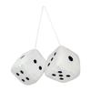 Fluffy Plush Dice for Car Mirror - Retro Square Mirror - Pair of Hanging