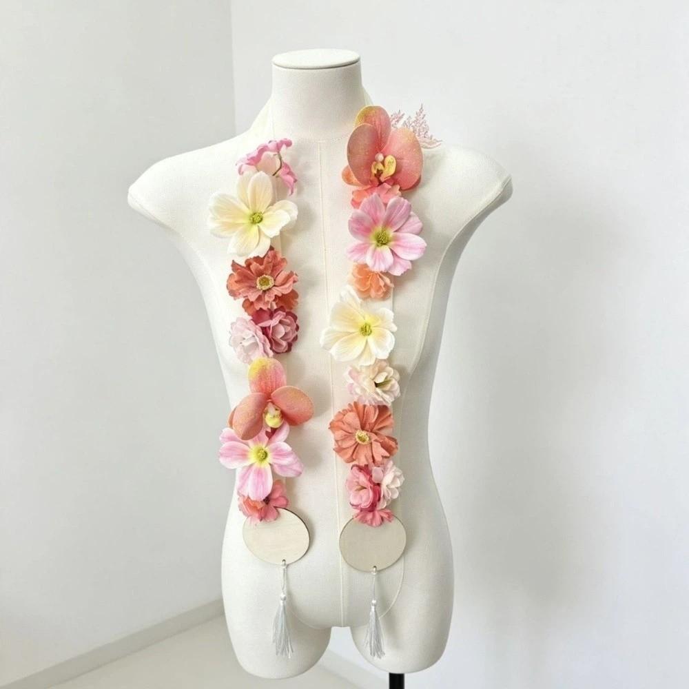 Silk Fabric Satin Flower Sash Satin Fabric Artificial Floral Garland  Party Decoration